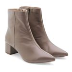 Bota Bico Fino Couro Louvre Taupe