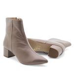 Bota Bico Fino Couro Louvre Taupe