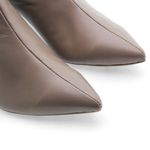 Bota Bico Fino Couro Louvre Taupe