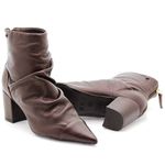 Bota Bico Fino Couro Vosges Chocolate