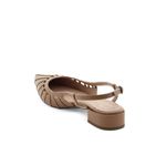 Scarpin Salto Baixo Couro Mende Coconut