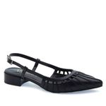 Scarpin Salto Baixo Couro Mende Preto 