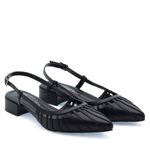 Scarpin Salto Baixo Couro Mende Preto 