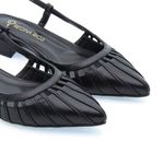 Scarpin Salto Baixo Couro Mende Preto 