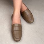 Mocassim Couro Tarbes Taupe 