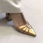 Scarpin Couro Fayence Bronze