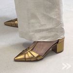 Scarpin Couro Fayence Bronze