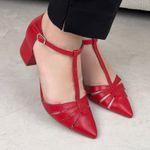 Scarpin Couro Fayence Vermelha