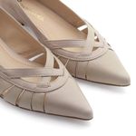 Scarpin Salto Baixo Amboise Couro Off White