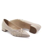 Scarpin Salto Baixo Amboise Couro Off White
