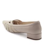 Scarpin Salto Baixo Amboise Couro Off White
