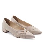 Scarpin Salto Baixo Amboise Couro Off White