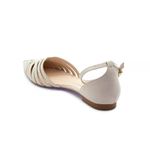Sapatilha Bico Fino Couro Eze Off White