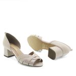Peep Toe Média Couro Fruges Off White