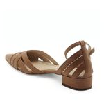 Scarpin salto baixo couro Le Mans Whisky