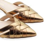 Scarpin salto baixo couro Le Mans Bronze
