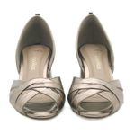 Peep Toe Média Couro Sena Prata Velho