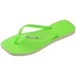 Chinelo Havaianas Square Glitter Neon - Bege Palha/Verde
