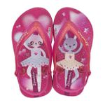 Chinelo Ipanema Baby BE694 - Rosa Perolado com Estampa de Bailarinas