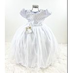 Vestido Branco Menina Bonita Para Batizado e Daminha
