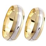 Par De Alianças em Moeda Antiga Revestida em Prata 950