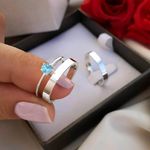 Par De Alianças Em Prata 950 + Anel Solitário