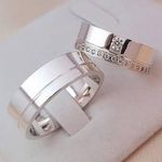 Par De Alianças Em Prata 950 + Anel Solitário