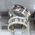 Par De Alianças Em Prata 950 + Anel Solitário