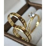 Par de Alianças em ouro 18K 