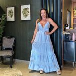 Vestido longo guipir Caline 