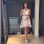 Vestido estampado curto Catarina branca