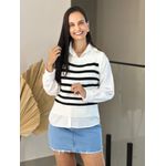 Conjunto Lua listrado branco