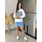 Conjunto Lua listrado branco