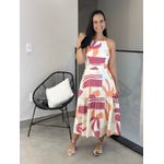 Vestido Cassia Estampado Laranja