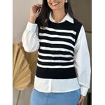 Conjunto Lua listrado preto