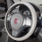 Capa de Volante Couro Novat - Cinza com Preto