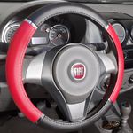 Capa de Volante Cromo Liso - Preto e Vermelho