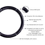 Capa de Volante Couro Novat - Preto com Cinza