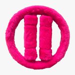 Capa de Volante Felpudo - Rosa