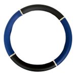 Capa de Volante Cromo Liso - Preto e Azul