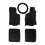 Kit Pelúcia Tapete + Capa De Volante - Preto