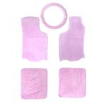 Kit Pelúcia Tapete + Capa De Volante - Rosa Claro