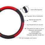 Capa de Volante com Sistema Massageador - Vermelho