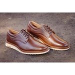 Sapato Casual Bergamo Couro Legítimo Café 