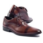 Sapato Social Derby em Couro Havana