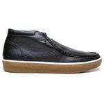 Tênis Masculino Cano Baixo Couro Cacareco Floater Preto