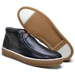 Tênis Masculino Cano Baixo Couro Cacareco Floater Preto