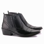 Bota Masculina Preta Couro Texana