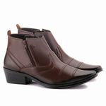 Bota Masculina Cano Baixo Couro Café Texana