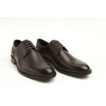 Sapato Social Matera - Derby em couro Café - Sola de couro 
